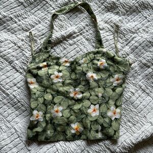 Luca Luca Floral Linen Corset top